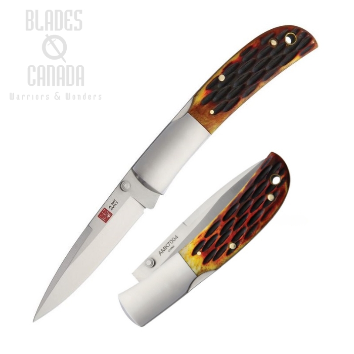 (image for) Al Mar Falcon Folding Knife, AUS8, Honey Jigged Bone, AMK7004